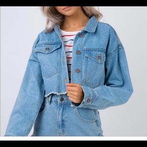 Princess Polly cropped denim jacket